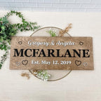 Custom Family Name Plaque – Personalized Wooden Name Sign, Wedding & Engagement Gifts, Housewarming Sign, Engagment Gifts for Couples, Personalized Plaque, Hickory Hollow Designs (Names & Est Hearts) - Image 5