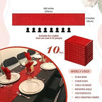 Red Table Runners 10 Packs 12x108 Inch Glitter Sequin Table Runners for Birthday Party Bridal Shower Banquet Wedding Table Decorations - Image 3