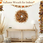 28 Inch Fall Wreath for Front Door, Artificial Eucalyptus Porch Decor - Image 6