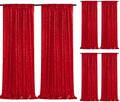 Red Sequin Backdrop Curtains-6 Panels 2FTx8FT Christmas Party Backdrop by SoarDream