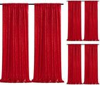 Red Sequin Backdrop Curtains-6 Panels 2FTx8FT Christmas Party Backdrop by SoarDream