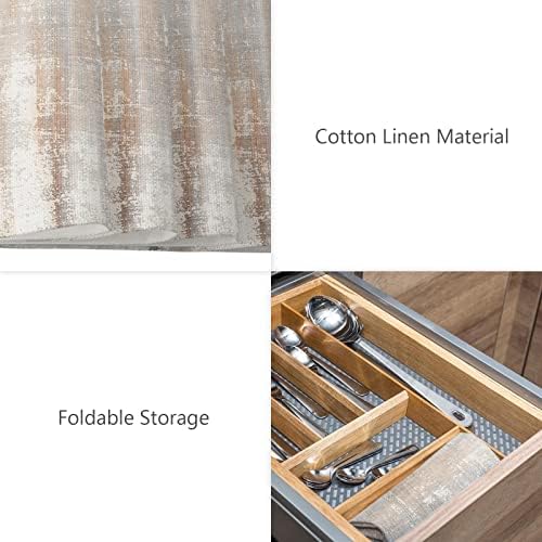 Brown Blue Placemats Set of 6, Ombre Shabby Burlap Retro Farmhouse Abstract Art Placemats for Dining Table Place Mats for Kitchen Table Waterproof Table Mats, Wipeable Dining Table Set - Image 4