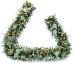 9ft Artificial Christmas Snow Garland with 50 led Lights Timer, Pine Cone, Christmas Red Berry Garlands Battery Powered Outdoor String for Mantle Stairs Railing Fireplace Door - Image 2