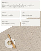 Chilewich Bamboo Placemats Set of 4, Woven Oval Placemats - Image 4