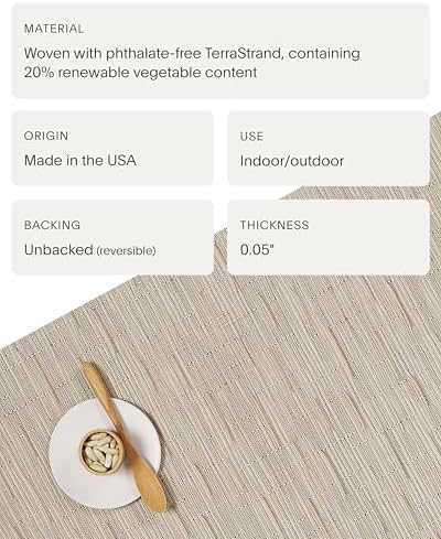 Chilewich Bamboo Placemats Set of 4, Woven Rectangle Placemats - Image 4