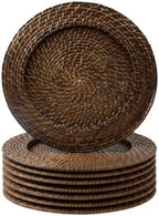 ChargeIt by Jay Rattan Charger Plates Hand Woven Round Brown, 13" - 8 Set by Jay+Imports