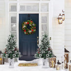 3ft Prelit Snow Flocked Christmas Tree with Light Up White Snowman Box Base - Image 4