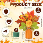 Suncalla 6 Pack Fall Table Centerpieces Decor in Metal Pots, Yellow - Image 2