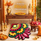 Frienda 24 Inch Rangoli Doormat Indian Pooja Decorations for Home, Vibrant - Image 3