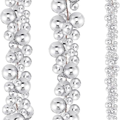 2 Pcs 9 ft Christmas Ball Ornament Garland, Silver by Yuxung