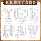 Honoson 6 Pcs Western Party Decorations Yee Haw LED Light up Sign - Image 3