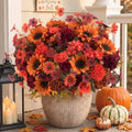Mixed 10 Pcs Fall Artificial Sunflower Peony Bouquet, Burnt Orange Burgundy Silk Faux Flower, Autumn Faux Floral Arrangements for Wedding Table Centerpiece DIY Thanksgiving Farmhouse Outdoor Decor by Unknown