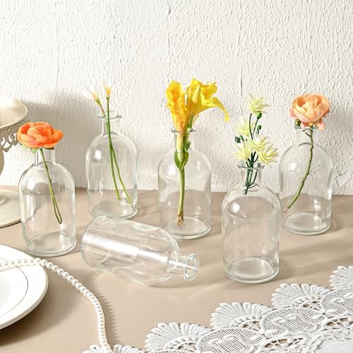 20 Pack Clear Glass Bud Vases for Centerpieces Small Mini Flower Vases - Image 4