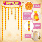 H1vojoxo Diwali Decorations for Home with Marigold Garland Lotus Hangings - Image 3