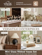 Glass Bud Vases Set of 24 Small Flower Vase in Bulk Mini Ribbed Clear VaseS - Image 4
