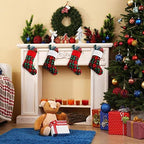 Syhood 48 Pcs 9 Inch Christmas Mini Stockings Small Plaid Stocking Bulk - Image 6