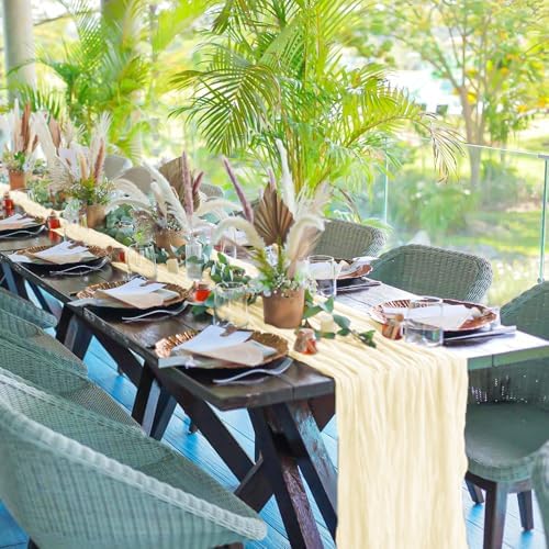 24 Pack Ivory 10Ft Cheesecloth Table Runner - Image 6