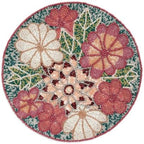 Lightnpro Flower Beaded Placemats Round, Rustic Farmhouse Hand Beaded Floral Placemats to Decorate Christmas Xmas Wedding Family Party Thanksgiving Dinner Table Décor - 13 Inch - Maroon Combo by Lightnpro