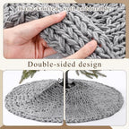 Shappy Gray 36 Inch Chunky Knit Christmas Tree Skirt Crochet Tree Skirt - Image 5