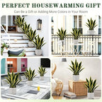 Fake Snake-19”tall Artificial Indoor Potted Plant for Home Decor-Yellow - Image 4