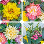 Spring Summer Wreaths for Front Door Outside 24 Inch, Soomeir Floral Door Wreath with Peony Dahlia Rose, for All Season Easter Indoor Outdoor Farmhouse Home Porch Wall Window Decor - Image 4