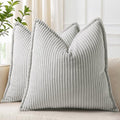 decorUhome Fall Corduroy Grey Throw Pillow Covers 24x24 Set of 2 by decorUhome