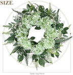 26 Inch Hydrangea Summer Wreaths for Front Door, Green Hydrangea Wreath - Image 2