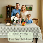 CPC Emerald Green Floral Hand Block Printed 100% Cotton Tablecloth 60x108 Rectangular Reusable and Washable Boho Dining Table Cloth Thanksgiving - Image 3