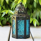 VELA LANTERNS 6pk Small Metal Moroccan Decor Candle Lantern, Decorative Candle Holder Lamp for Ramadan, Indoor Home Decor, Patio, Weddings, Table or Hanging, Assorted Colors - Image 4