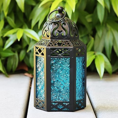 VELA LANTERNS 6pk Small Metal Moroccan Decor Candle Lantern, Decorative Candle Holder Lamp for Ramadan, Indoor Home Decor, Patio, Weddings, Table or Hanging, Assorted Colors - Image 4