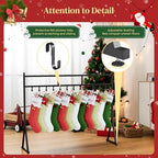 LAND·VOI Christmas Stocking Holder for Floor with 12 Hooks, Free Standing Metal Stocking Hanger, Stable Base & Adjustable Feet, Black - Image 4