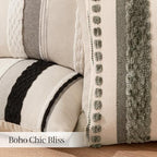 ANRODUO Boho Decorative Pillow Covers 20x20 Pack of 2 Black-White Stripe 2 - Image 5