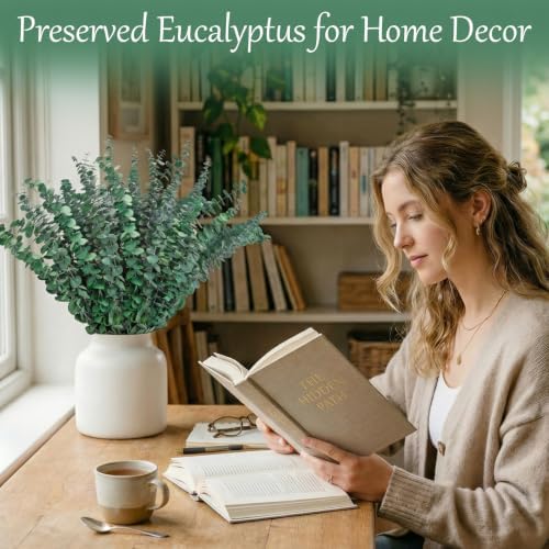 50 Pcs Preserved Eucalyptus Stems, 17in Real Dried Eucalyptus for Shower - Image 4