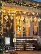 126 LED Star Icicle Lights,7.8ft Window Curtain Lights Plug in - Image 2