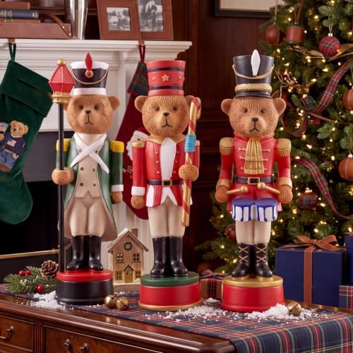 Simgoing 3 Pcs Vintage Christmas Nutcracker 5 in Bear Nutcracker Figurine by Simgoing