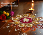 Decorative Urli Bowl Diwali Diyas Handcrafted for Floating Flowers and Tea Light Candles Home, Office and Table Decor| Beautiful Diwali Decoration Items (Diameter 12.2 Inches) - Image 2