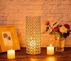 2 Pcs Crystal Candle Holder, 10.4" Tall Vintage Hurricane Candle Holder - Image 2