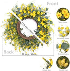 24'' Sunflower Wreaths for Front Door, Welcome Front Door Wreath Summer - Image 5