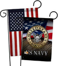US Navy Garden Flag - Pack Armed Forces USN Seabee United State American Military Veteran Retire Official USA Applique - House Decoration Banner Small Yard Gift Double-Sided Made in 13 X 18.5 by Unknown