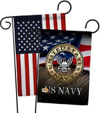 US Navy Garden Flag - Pack Armed Forces USN Seabee United State American Military Veteran Retire Official USA Applique - House Decoration Banner Small Yard Gift Double-Sided Made in 13 X 18.5 by Unknown