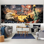 7 * 16FT Eagle flag God Bless The USA Garage Door Cover Decorations Independence Day Garage Door Banner for Outdoor Indoor Patriot Party Photography Backdrop - Image 6