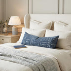 BlissBlush Decorative Long Lumbar Pillow Cover 14x36 for Bed, Navy Blue Soft Woven Chenille Accent Pillow Cover for Bedroom Couch Sofa, Textured Farmhouse Boho Cushion Cover - Image 3