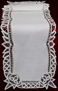 Creative Linens White Battenburg Lace Table Runner 16x70 Inch Dresser Scarf by Creative+Linens