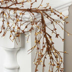 Artificial Caramel & Cream Pip Berry Garland - Year Round Rustic Berries, Farmhouse Home Decor for Table Arrangements, Fireplace Mantel, and Fall Decorations (54" Long) - Image 5