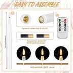 Mumufy 48 Pcs Clear Crystal Taper Candle Holders with Flameless Candles - Image 5