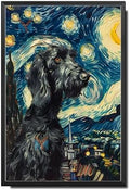 Metal Sign Vintage Tin Sign Afghan Hound Starry Night Elegant Canine in A Whimsical Sky for Home Decor Art Studios and New Year's Celebrations Rustproof Aluminum 8×12 Inches with Metal Frame by YmyooForTinSign