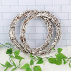 6 Pcs 12 inch Natural Grapevine Wreath Set, White - Image 4