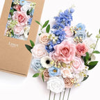 Ling's moment Artificial Pink Wedding Flowers Combo, English Pastel, Deluxe by LingsMoment
