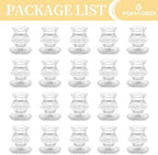 Romadedi Small Ribbed Glass Taper Candle Holder, Clear, Pack of 20 - Image 6