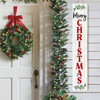 SRongmao Merry Christmas Porch Sign Christmas Front Door Hanging Decorations 8x63inch Vertical Wooden Indoor Outdoor Standing Signs For Home Yard Farmhouse Holiday Decor - Image 4